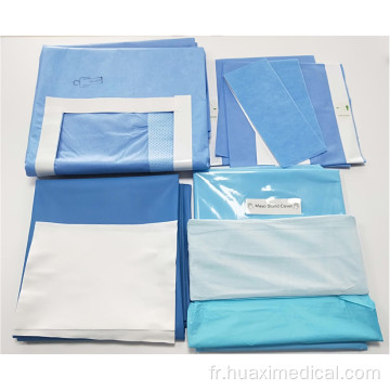 Drape chirurgical jetable médical Drapé de hanche fendu en U